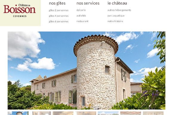 Gîtes au Château de boisson : création du site