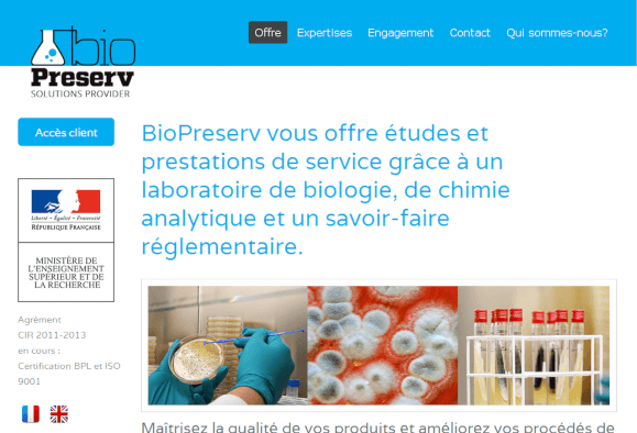 Biopreserv création du site