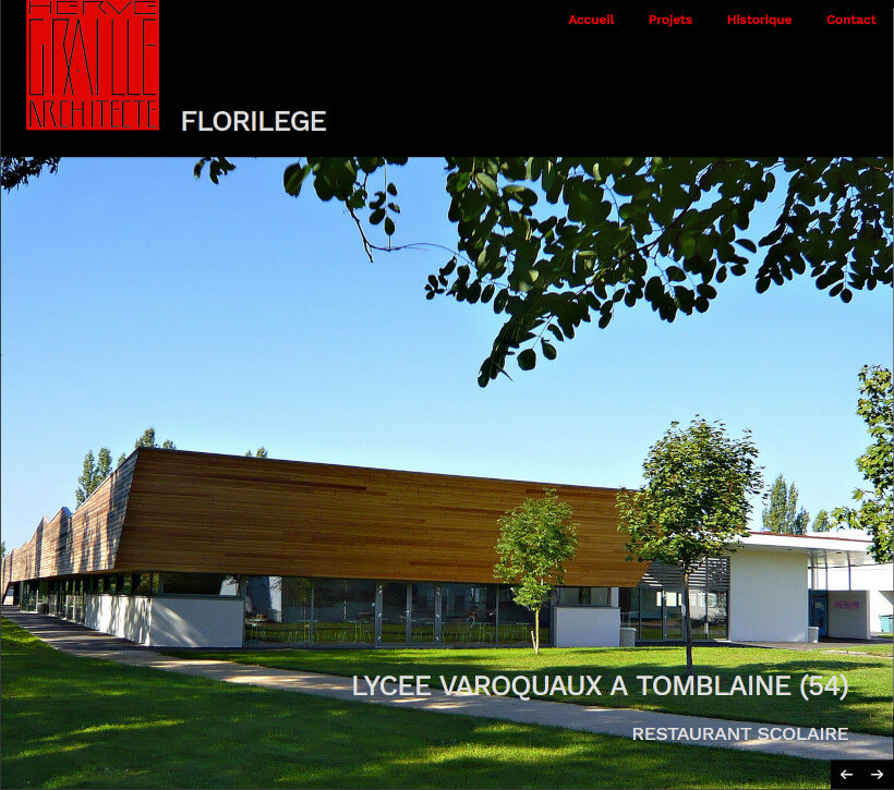 Hervé Graille : Création d'un site vitrine pour le portfolio du cabinet d'architecture
