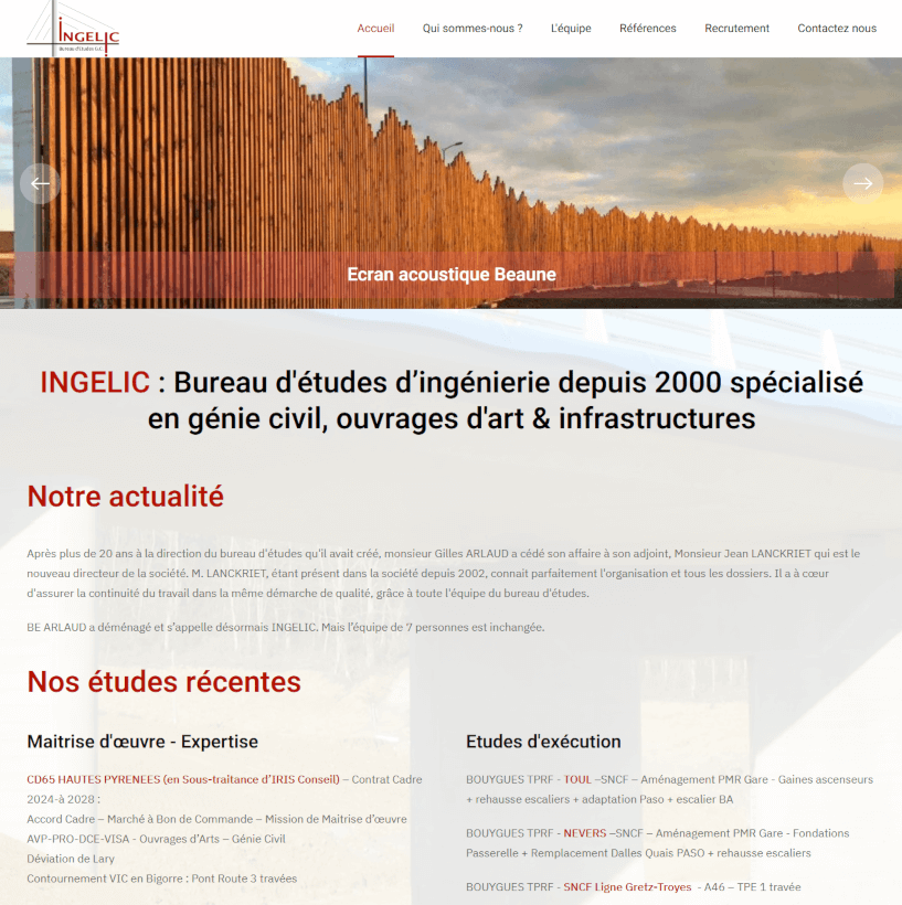Migration & nouveau design, maintenance du site : Ingelic