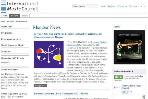 Migration & formation : International Music Council, ONG de l'UNESCO