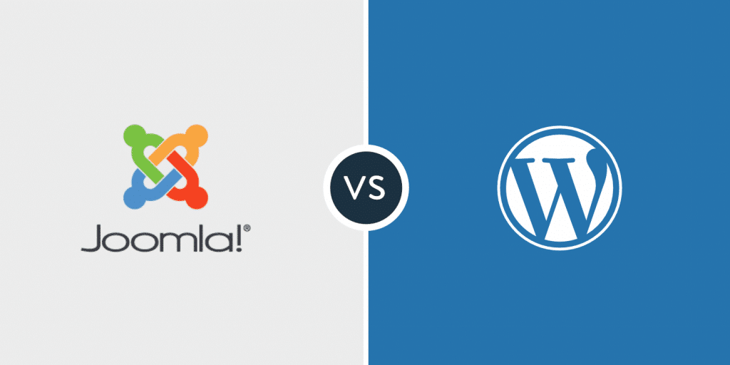 Joomla vs WordPress logos