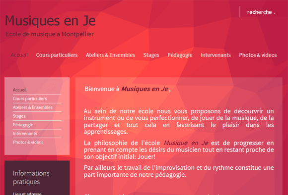 Création du site & formation : Musique en Je