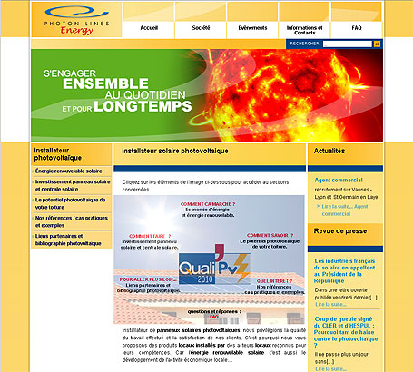 Relooking, ergonomie, référencement :  Photonlines Energy 