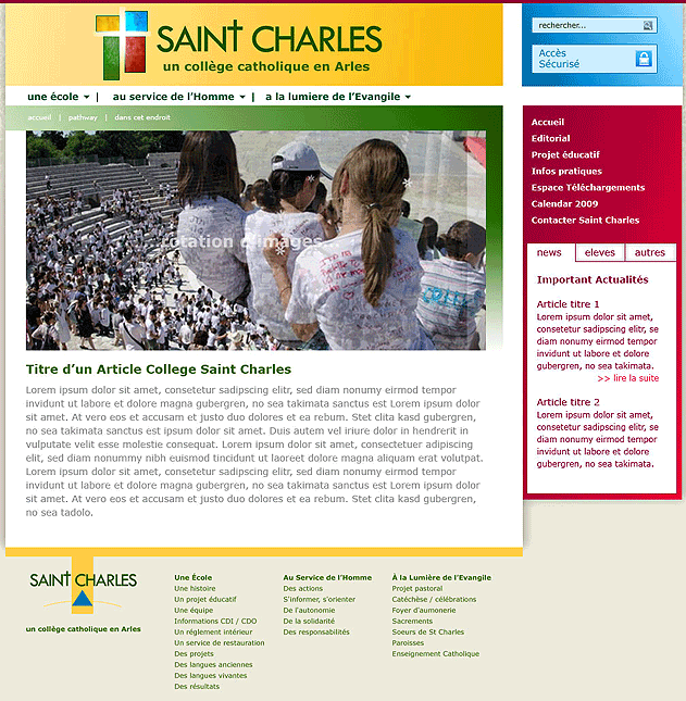 Collège & lycée Saint Charles : relooking & création du logo
