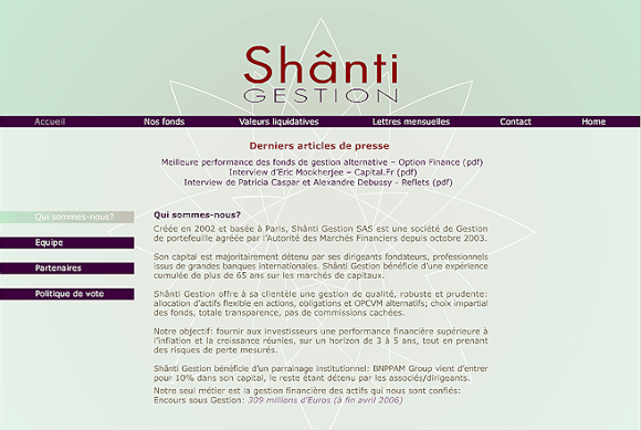 Migration, conservation du design, formation : Shânti Gestion