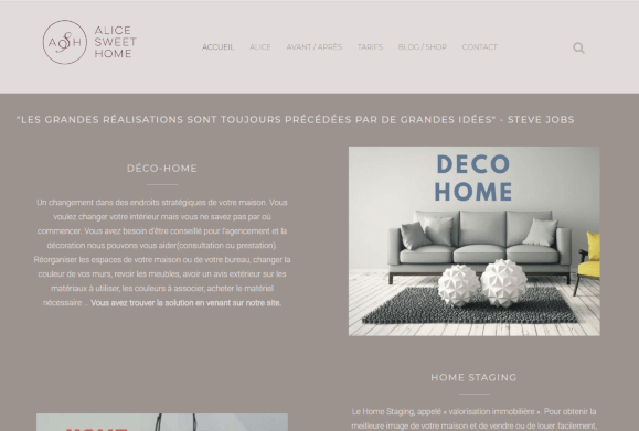 Création du site & formation : Alice Sweet Home